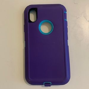 Blue and purple outer box phone case
